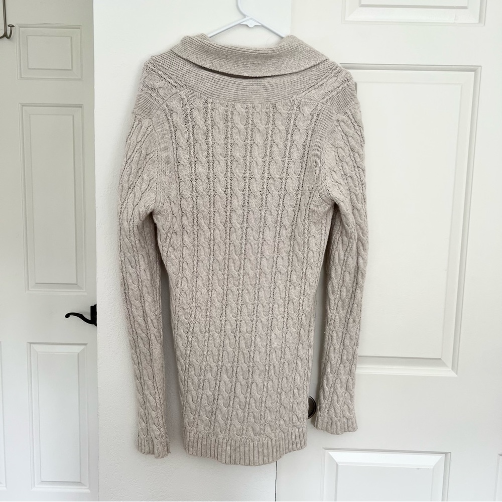 Zara Angora Cable Knit Chunky Sweater Long Cardigan Cotton/Wool - Picture 7 of 8